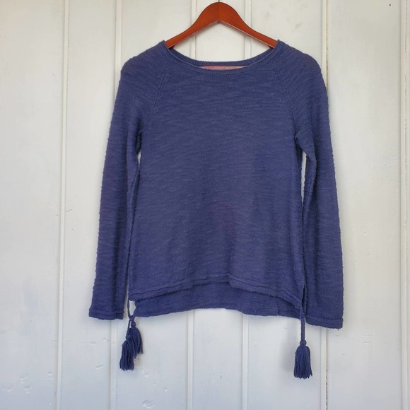 Lilly Pulitzer Sweaters - Lilly Pulitzer Womens XXS Jody Sweater Navy Blue Scoop Neck Tassel Embellished